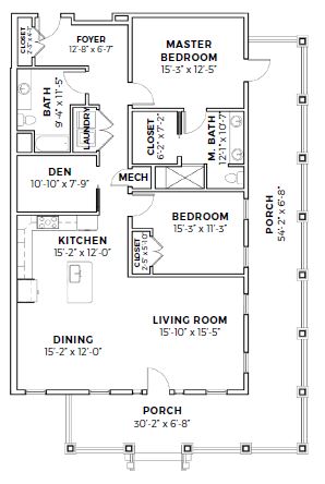 Cooper - 2 Bedroom Senior Garden Flat Mount Pleasant, SC Floor Plan