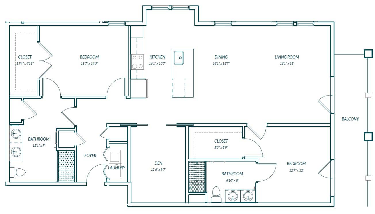 Oakland 2C Floor Plan