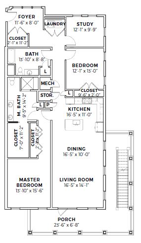 Wando - 2 Bedroom Senior Garden Flat Mount Pleasant, SC Floor Plan