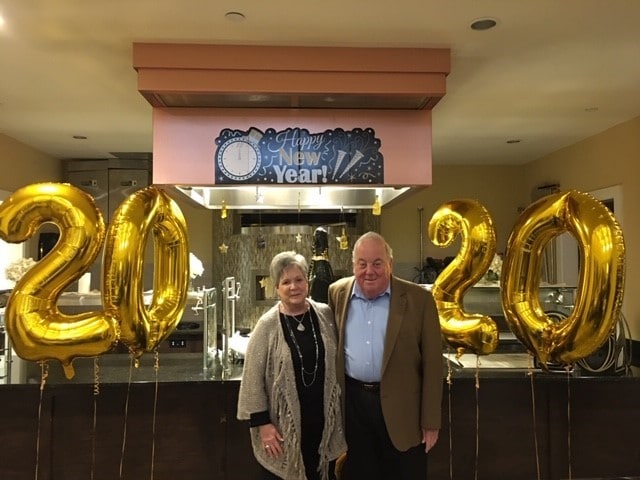 couple standing New years Display